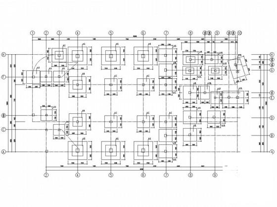 阶梯教室结构CAD施工图纸（大垮梁设计）(平面布置图) - 1