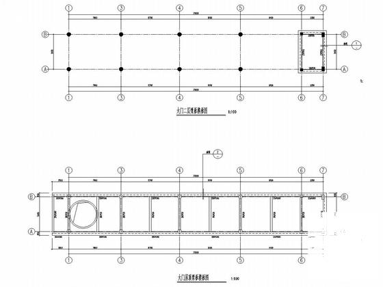 阶梯教室结构CAD施工图纸（大垮梁设计）(平面布置图) - 4