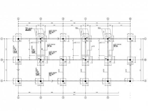地上两层商业楼框架结构CAD施工图纸(基础平面图) - 2