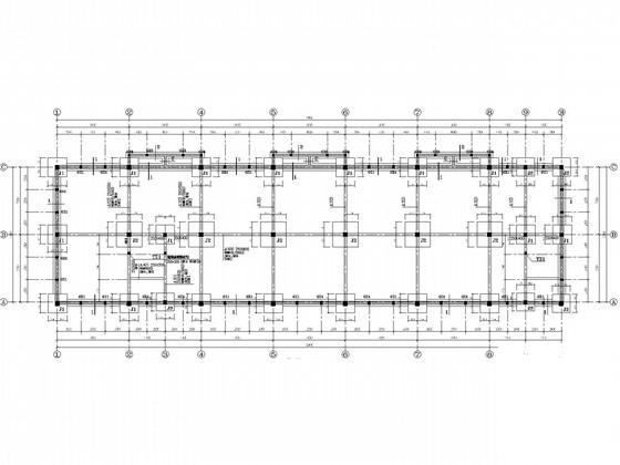 地下1层地上两层商业楼框架结构CAD施工图纸(基础平面图) - 2