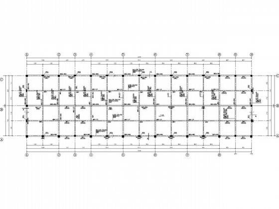 地下1层地上两层商业楼框架结构CAD施工图纸(基础平面图) - 4