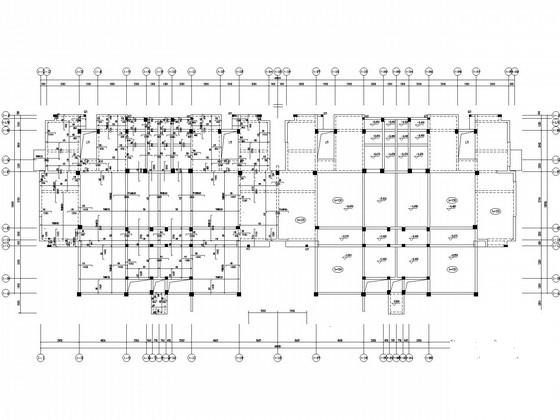 6层框架剪力墙住宅楼结构CAD施工图纸（筏型基础）(板配筋图) - 1