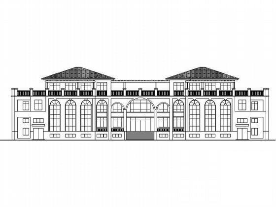 两层红色曲瓦屋面幼儿园建筑施工CAD图纸（多套方案、框架结构） - 1