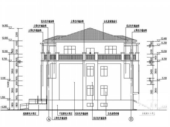 两层红色曲瓦屋面幼儿园建筑施工CAD图纸（多套方案、框架结构） - 4