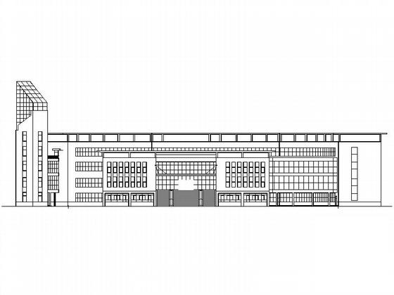 4层中学图书馆建筑CAD施工图纸（效果图纸） - 1