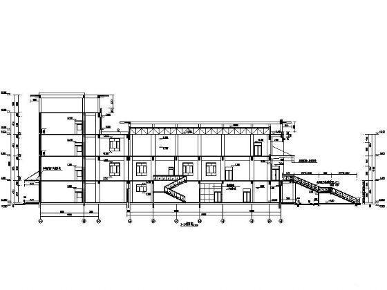 4层中学图书馆建筑CAD施工图纸（效果图纸） - 4