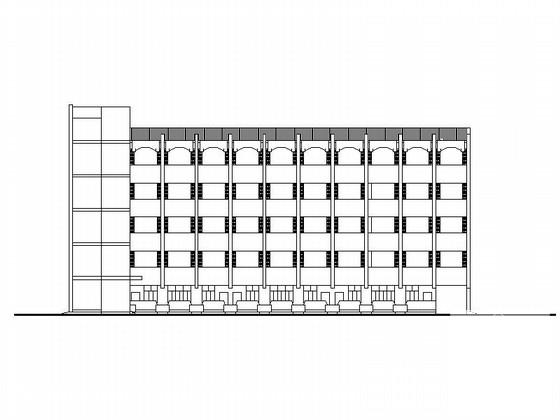 5层框架结构玻璃幕墙高等院校教学楼建筑施工CAD图纸 - 1