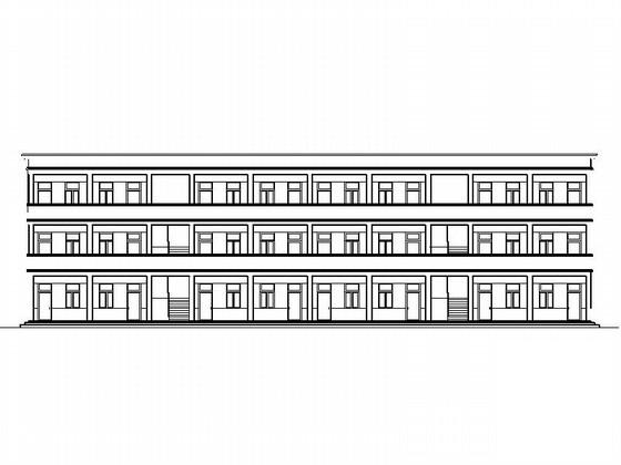 3层现代初级中学教学楼建筑施工CAD图纸(钢筋混凝土结构) - 1