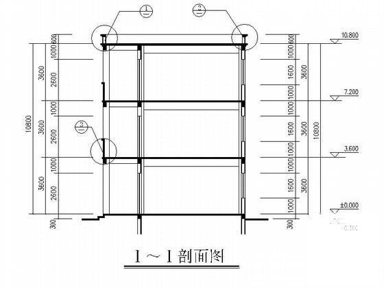 3层现代初级中学教学楼建筑施工CAD图纸(钢筋混凝土结构) - 2