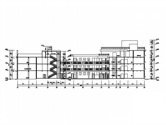 4层12班幼儿园建筑施工CAD图纸(非机动车停车位) - 2