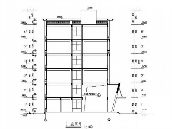 学校6层教学楼建筑施工CAD图纸(现代风格) - 2