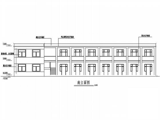 2层现代简洁6张建筑面积：1602平米中学实验楼及宿舍楼建筑施工CAD图纸(钢筋混凝土结构) - 5