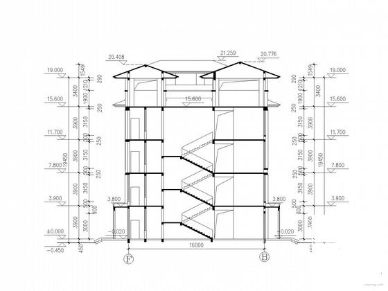 学院4层教学楼建筑施工CAD图纸(卫生间大样) - 2