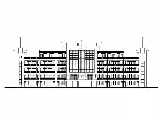 5层市级中学教学楼建筑施工CAD图纸 - 1