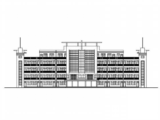 5层市级中学教学楼建筑施工CAD图纸 - 1