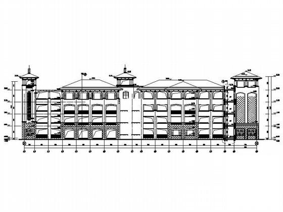 小学5层教学楼欧式建筑施工CAD图纸 - 2