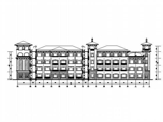 小学5层教学楼欧式建筑施工CAD图纸 - 4