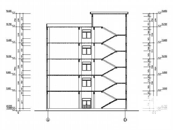 5层现代大学学生公寓建筑施工CAD图纸(钢筋混凝土) - 2