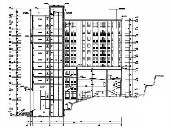 知名大学院系高层办公楼建筑施工CAD图纸(平面图) - 2