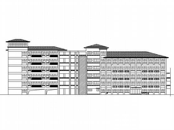 6层现代风格中学教学楼建筑施工CAD图纸 - 1