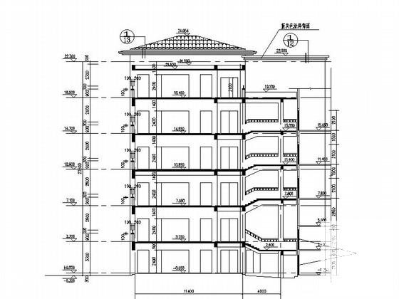6层现代风格中学教学楼建筑施工CAD图纸 - 2
