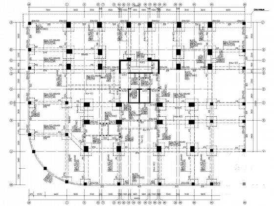 地下两层地上32层带裙房商住楼结构CAD施工图纸(空腹楼盖)(平面布置图) - 3