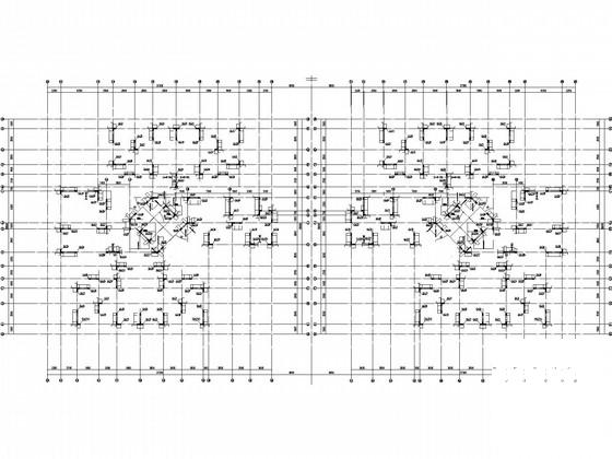 24层剪力墙住宅楼结构CAD施工图纸(桩基础)(地下室顶板) - 1