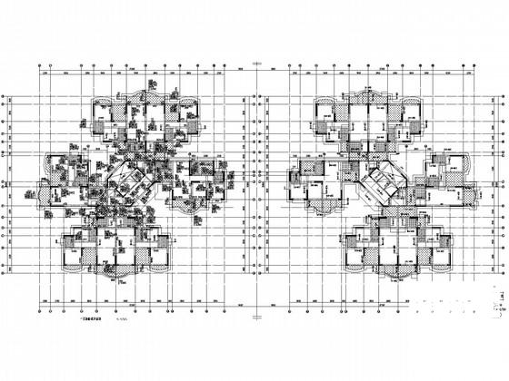 24层剪力墙住宅楼结构CAD施工图纸(桩基础)(地下室顶板) - 3