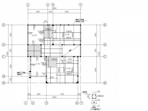 4层砖混局部框架住宅楼结构CAD施工图纸 - 3