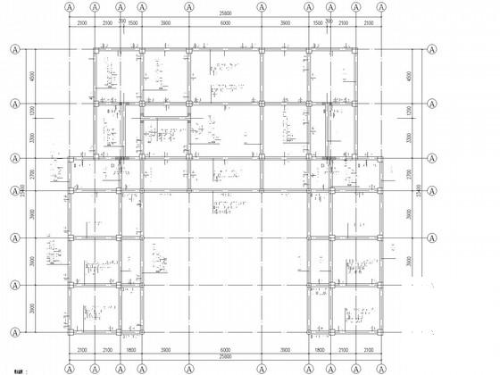 4层框架综合楼结构CAD施工图纸(坡屋顶)(平面布置图) - 2