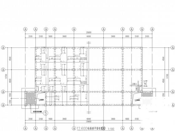 4层框架综合楼结构CAD施工图纸(坡屋顶)(平面布置图) - 3