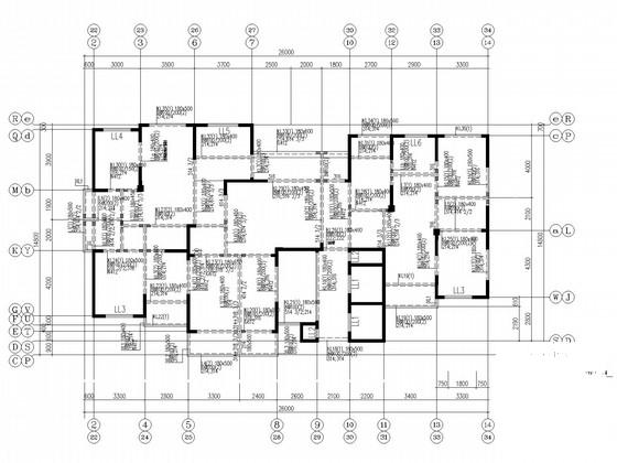 17层框剪住宅楼结构CAD施工图纸(CFG桩、平法) - 2