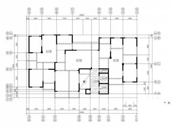 17层框剪住宅楼结构CAD施工图纸(CFG桩、平法) - 4