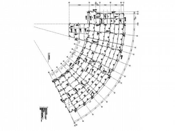 16层框架核心筒半弧形商住楼结构CAD施工图纸(构架层、管桩、含建施)(基坑平面布置图) - 3