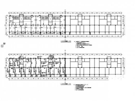 7层框架住宅楼结构CAD施工图纸(现浇板、独基)(平面布置图) - 1