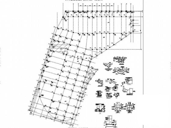 5层框架中学教学楼及室外架空运动场结构CAD施工图纸(人工挖孔桩基础) - 2