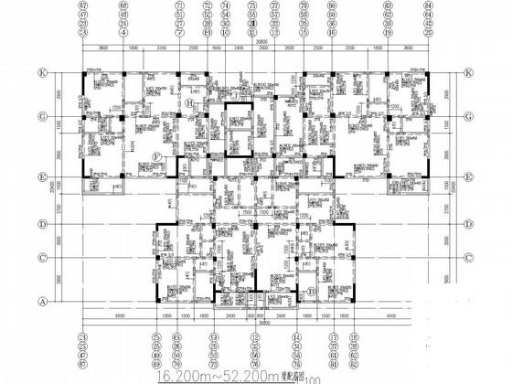 A级4栋联体18层框架剪力墙住宅楼结构CAD施工图纸(抗震设防类别) - 3