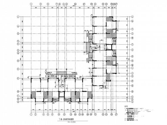 震后建筑7层剪力墙住宅楼结构CAD施工图纸 - 1