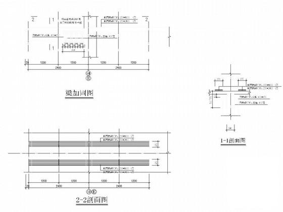 综合教学楼框架柱加固结构CAD施工图纸 - 4