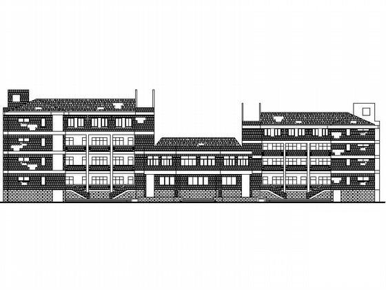 中学4层综合楼建筑施工CAD图纸 - 1