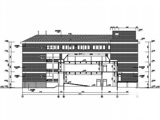 中学4层综合楼建筑施工CAD图纸 - 2