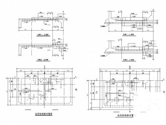 150立方米水池结构CAD施工图纸(钢筋布置图) - 3