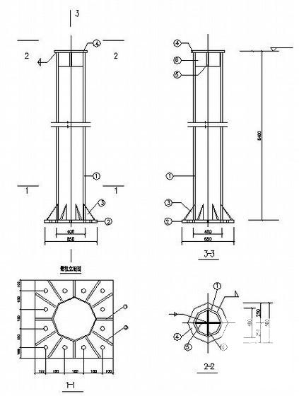 独立基础异形网架结构收费站结构CAD施工图纸(平面布置图) - 4