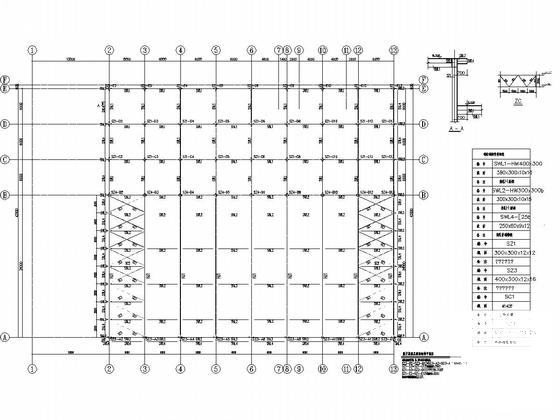 地上2层钢框架结构展厅与车间厂房结构CAD施工图纸 - 5