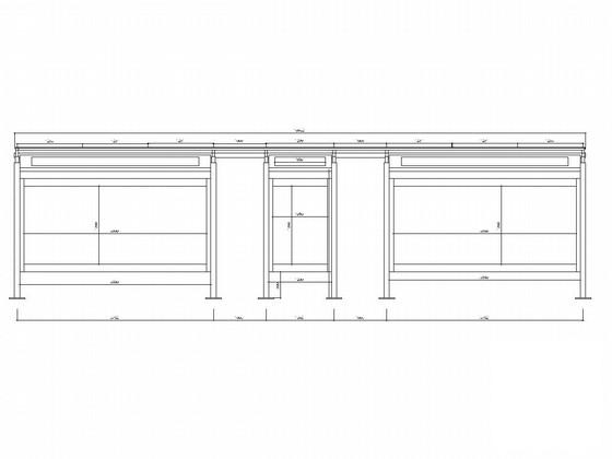 两大一小不锈钢候车亭钢结构CAD施工图纸 - 2