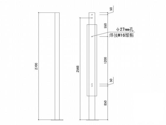 两大一小不锈钢候车亭钢结构CAD施工图纸 - 4