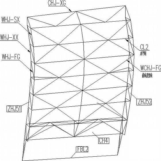 悬挑空间桁架体育场钢结构CAD施工图纸（7度抗震）(平面布置图) - 3
