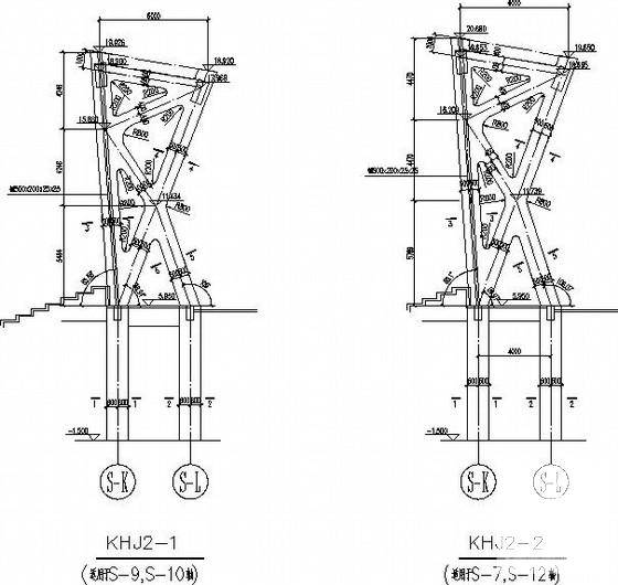 悬挑空间桁架体育场钢结构CAD施工图纸（7度抗震）(平面布置图) - 4