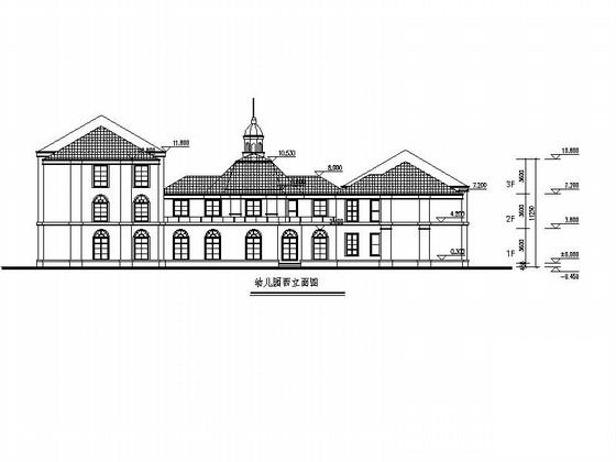 欧式风格3层幼儿园建筑CAD施工图纸(平面图) - 3