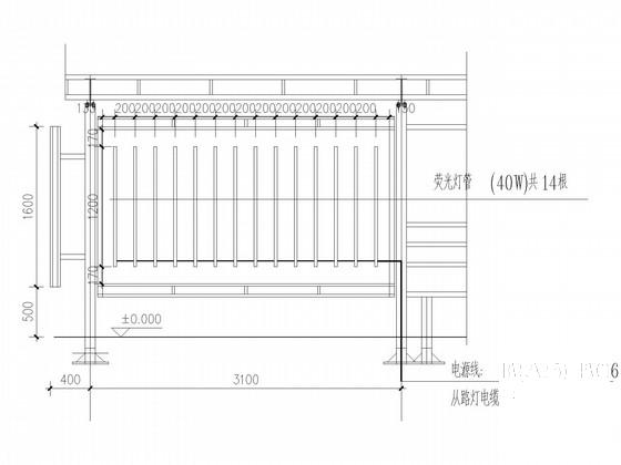 候车亭钢框架结构CAD施工图纸（独立基础） - 2
